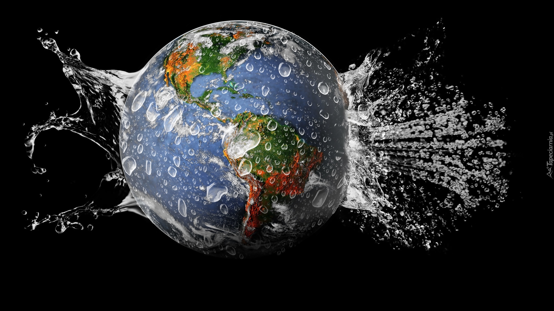 Planeta Ziemia, Woda, Grafika 3D
