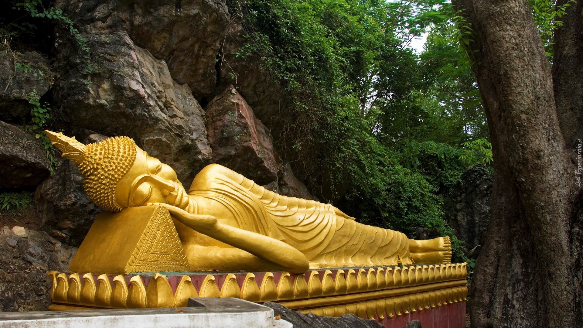 Laos, Louangphrabang, Posąg, Budda