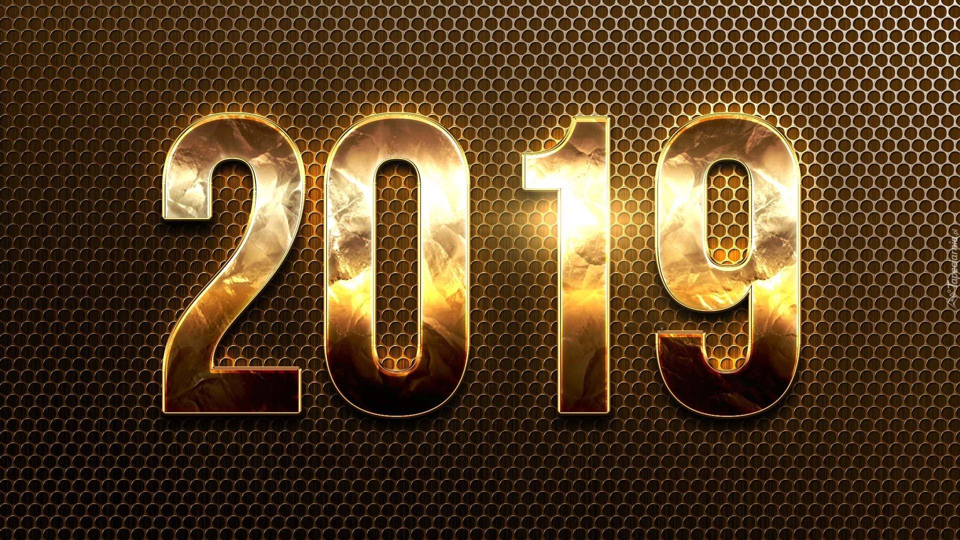 Nowy Rok, 2019, Cyfry, Złote