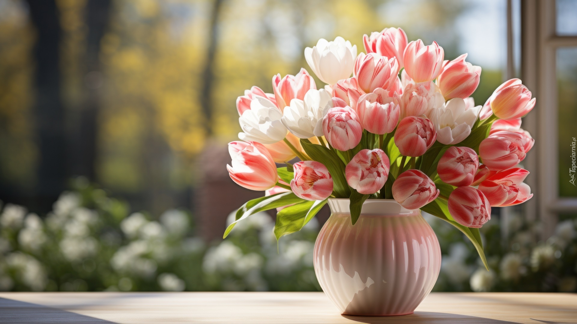 Tulipany, Kwiaty, Bukiet, Wazon