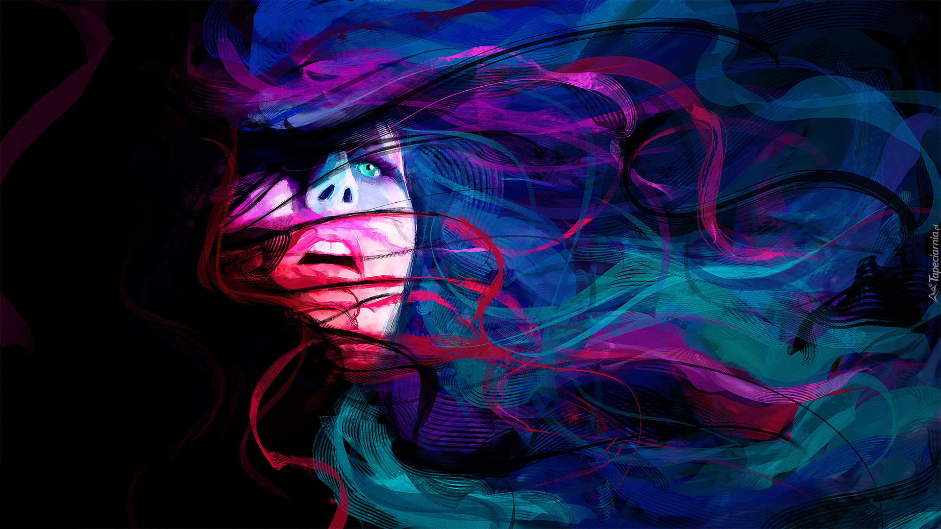 Kobieta, Grafika 2D, Kolorowe, Włosy