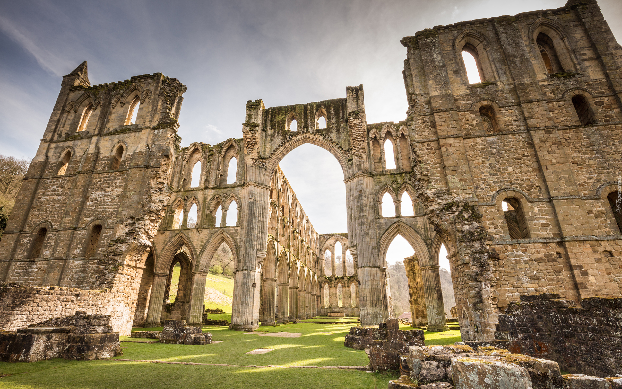 Anglia, Rievaulx Abbey, Park Narodowy North York Moors, Ruiny, Atrakcja, Turystyczna