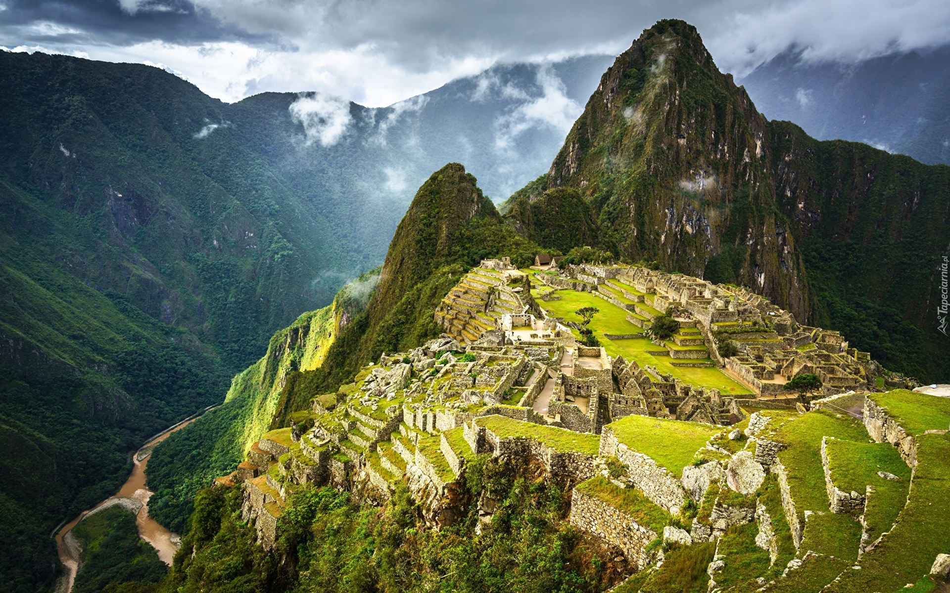 Góry, Ruiny, Machu Picchu, Andy Peruwiańskie, Szczyt Huayna Picchu, Peru