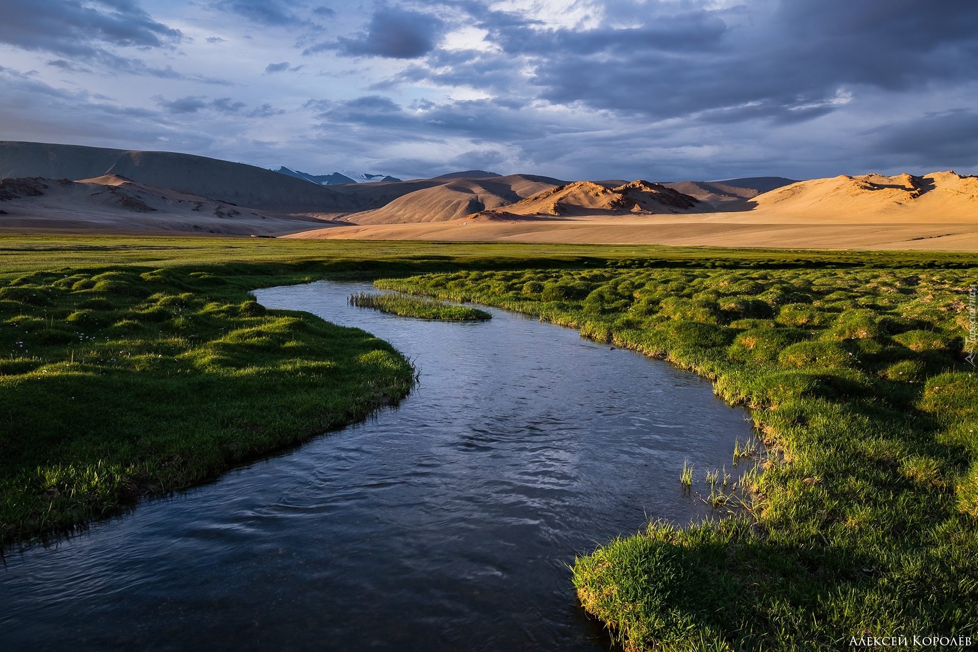 Rzeka, Łąki, Góry, Ałtaj Mongolski, Mongolia