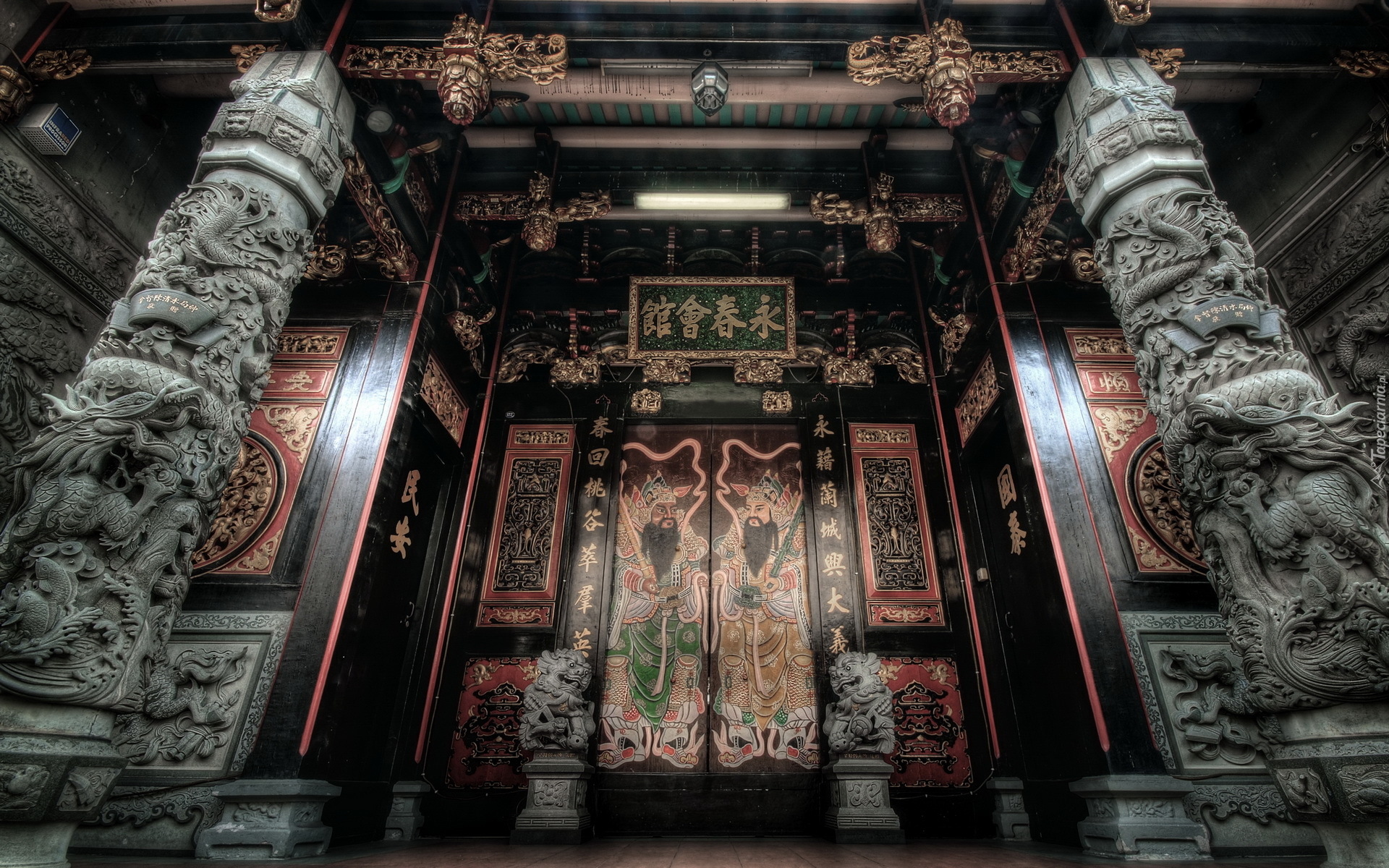 Orientalne, Drzwi, Kolumny, Rzeźby