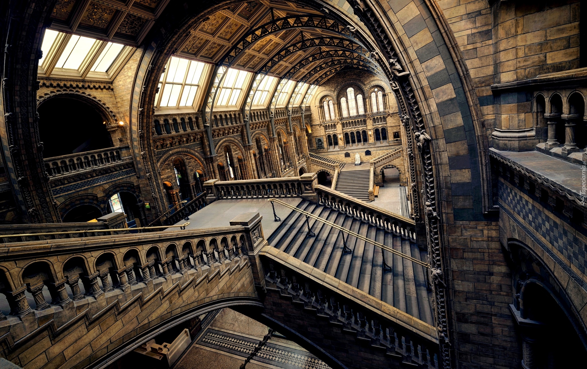 Anglia, Londyn, Muzeum Historii Naturalnej, Schody, Wnętrze
