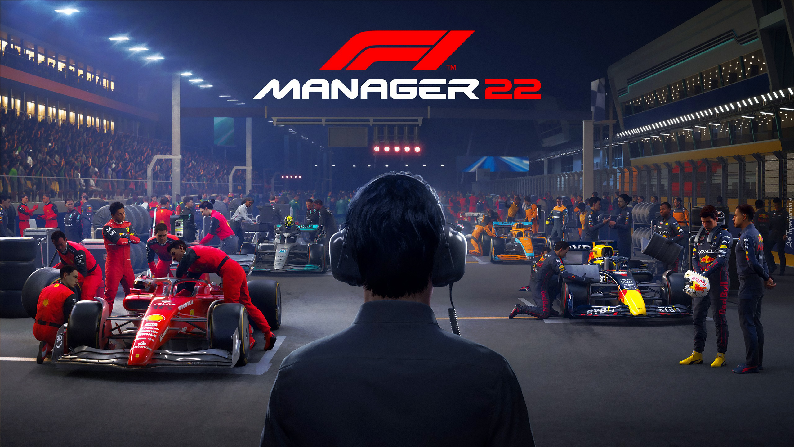 Gra, F1 Manager 22, Bolidy, Mechanicy, Service, Plakat