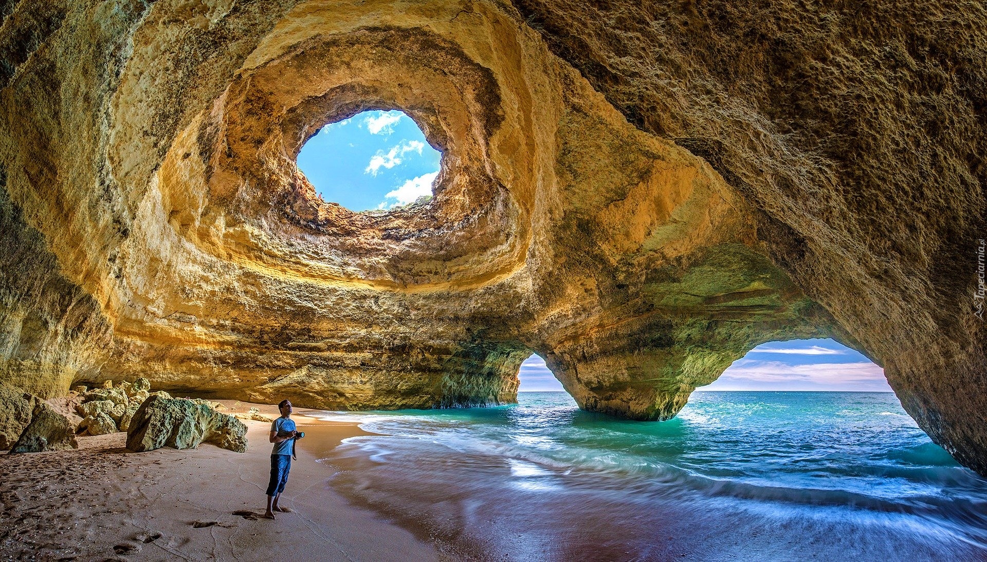 Grota, Jaskinia, Skały, Morze, Benagil, Algarve, Portugalia