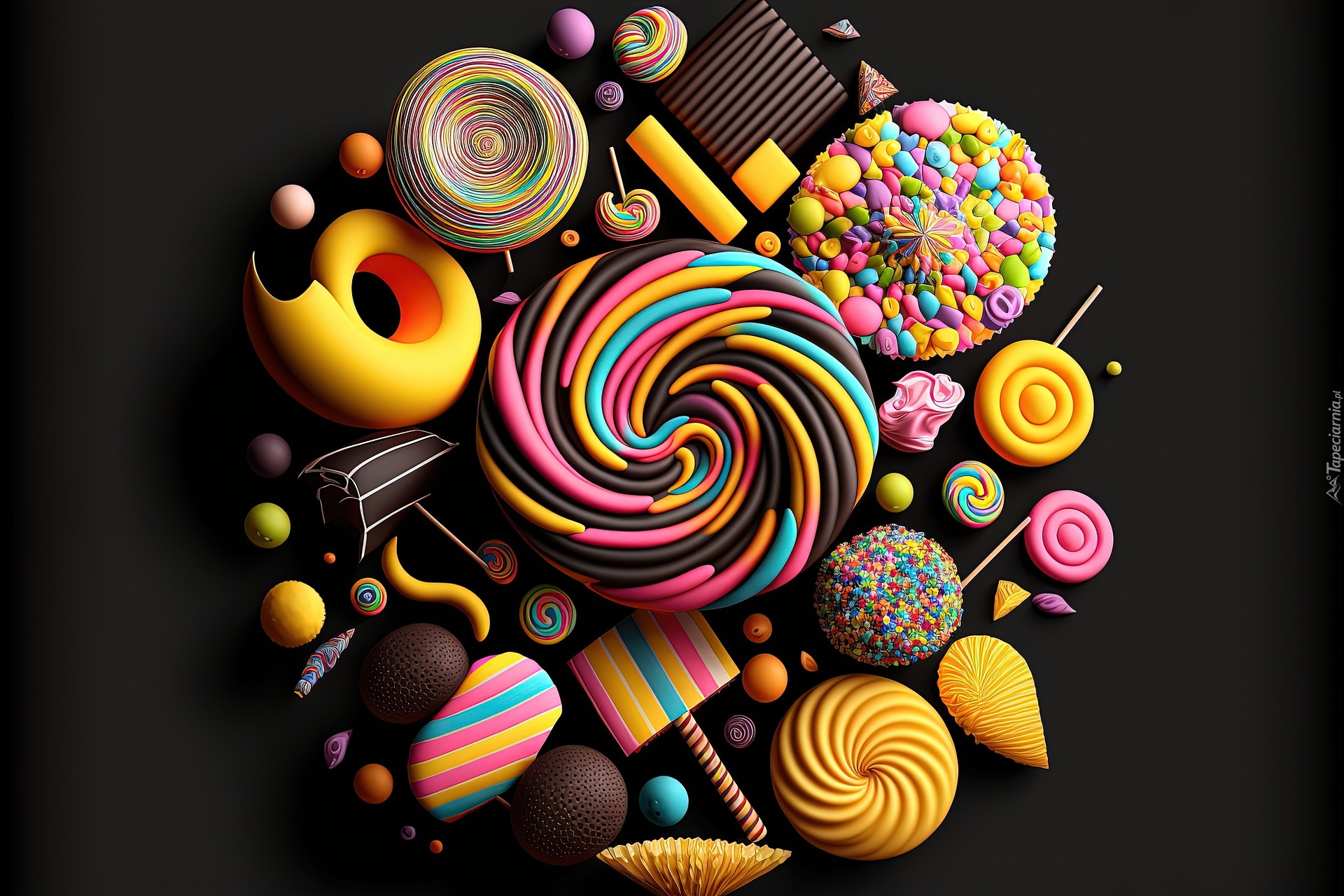 Kolorowe, Słodycze, Czekolada, Cukierki