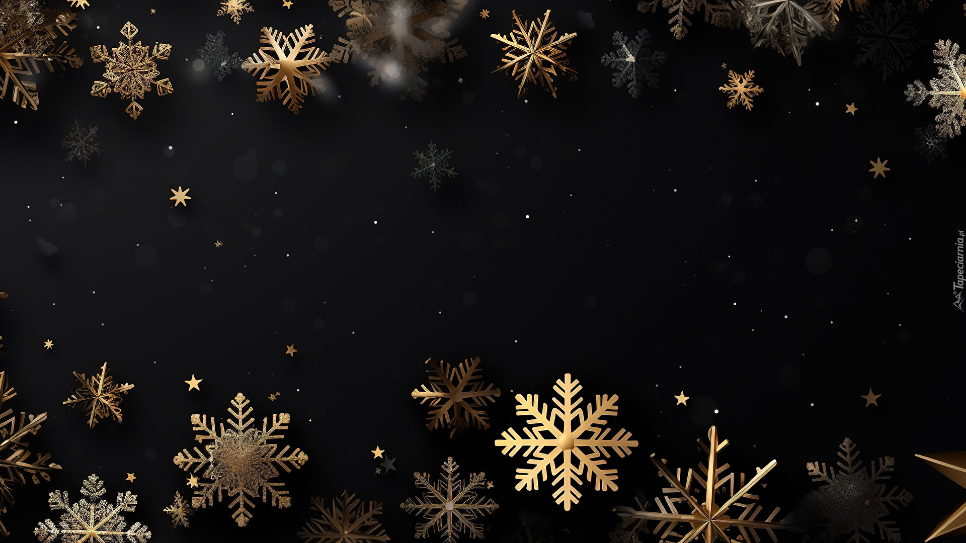 Święta, Gwiazdki, Śnieżynki, Czarne tło, Tekstura