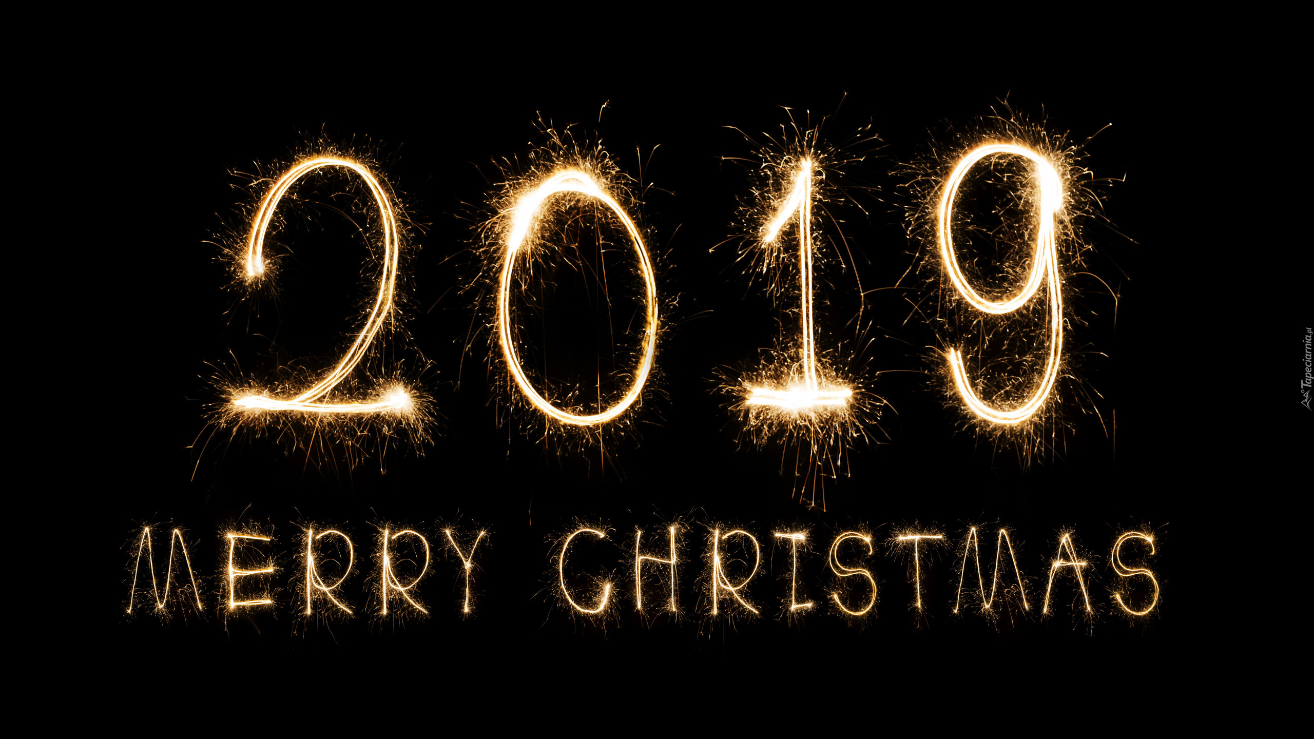 Nowy Rok, 2019, Napis, Merry Christmas