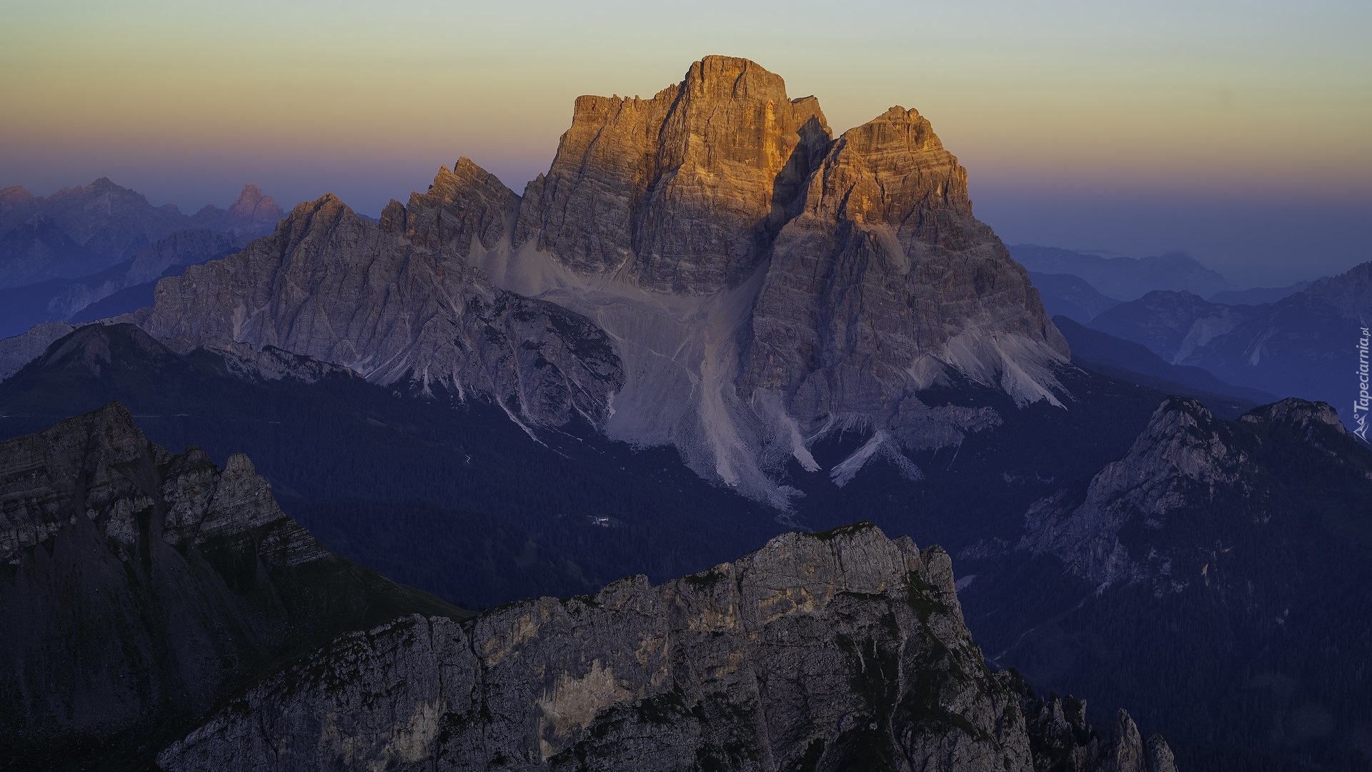 Poranek, Góry, Dolomity, Szczyt, Monte Pelmo, Włochy