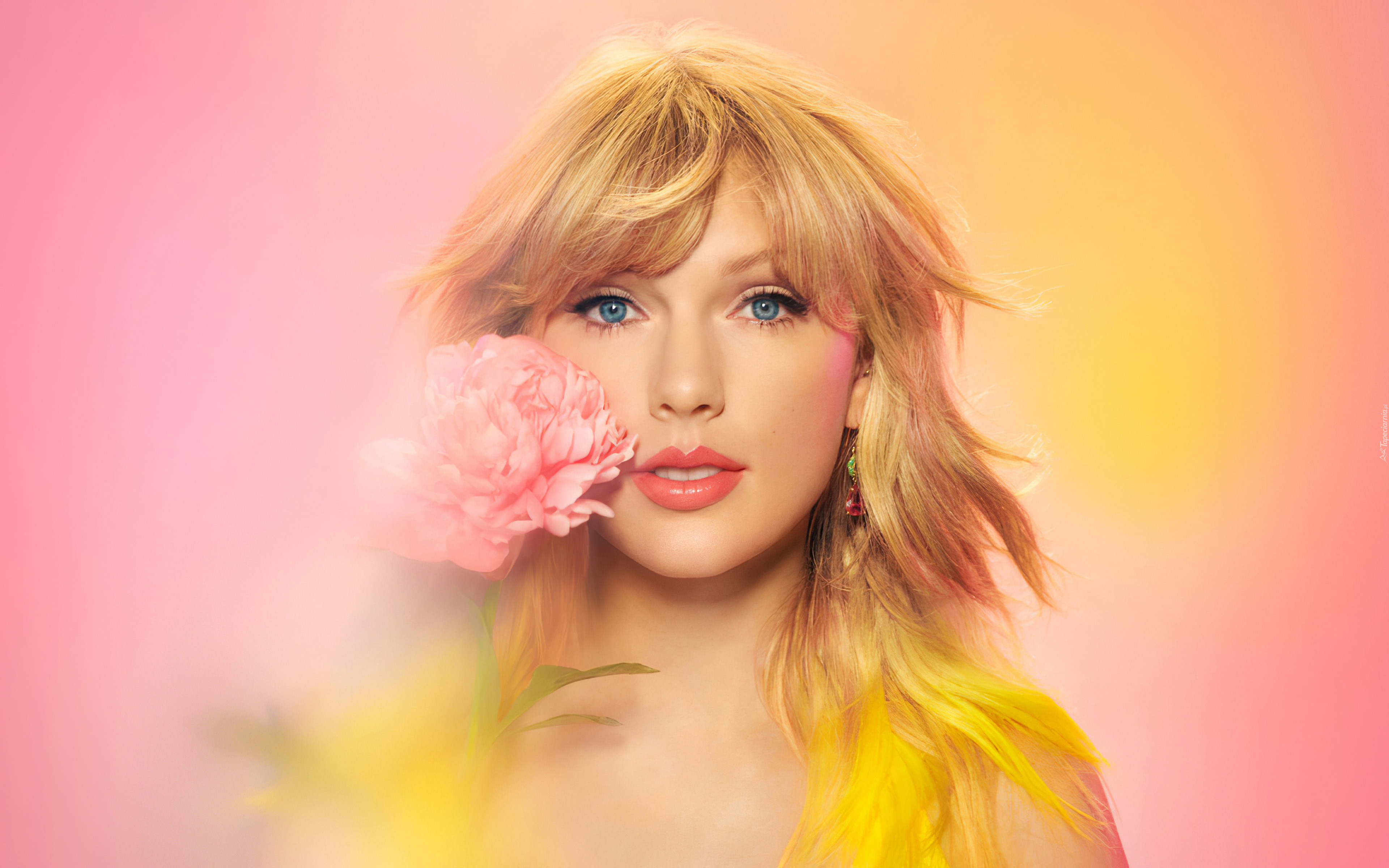 Kobieta, Piosenkarka, Taylor Swift, Blondynka, Różowy, Kwiat