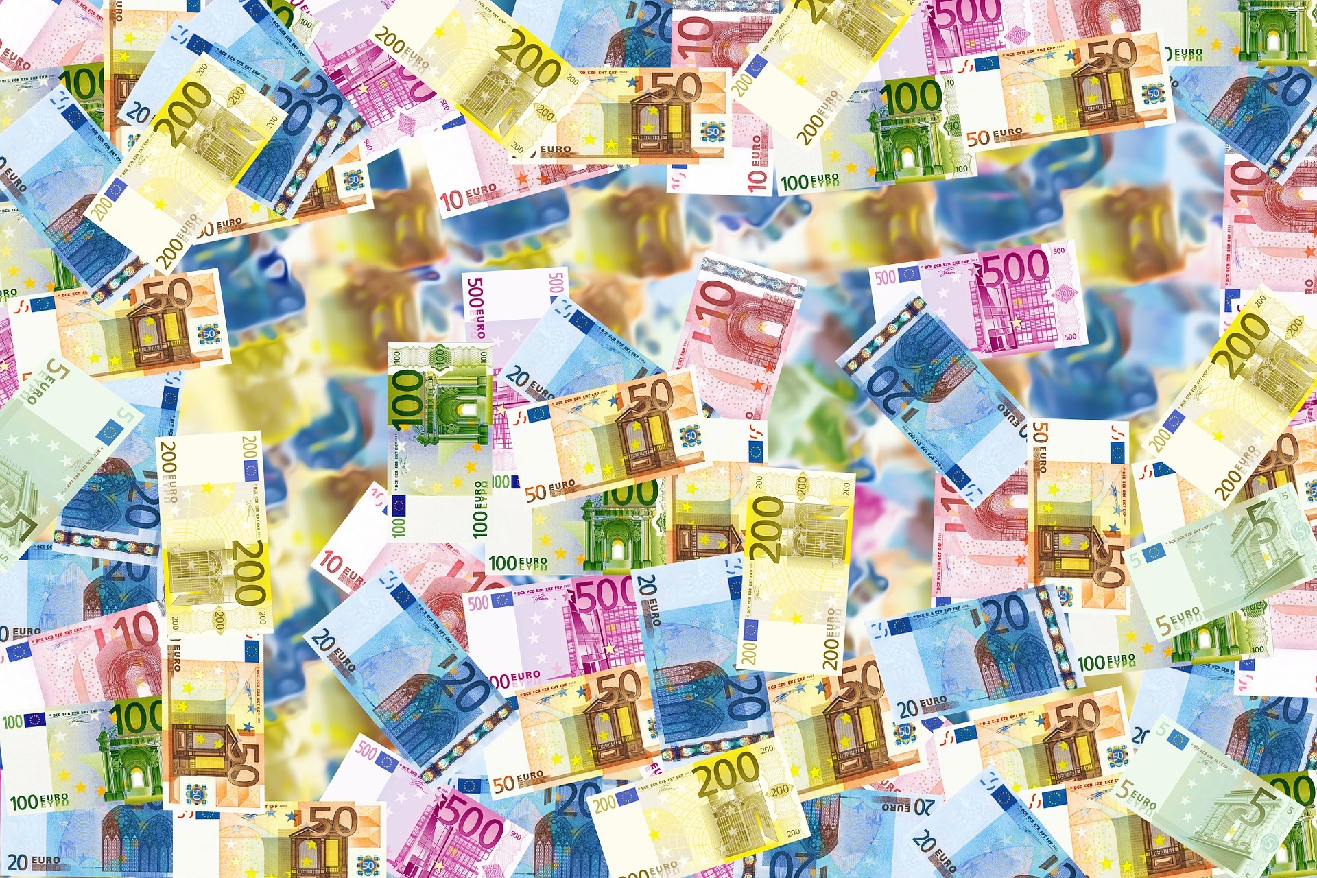Banknoty, Euro, Tekstura