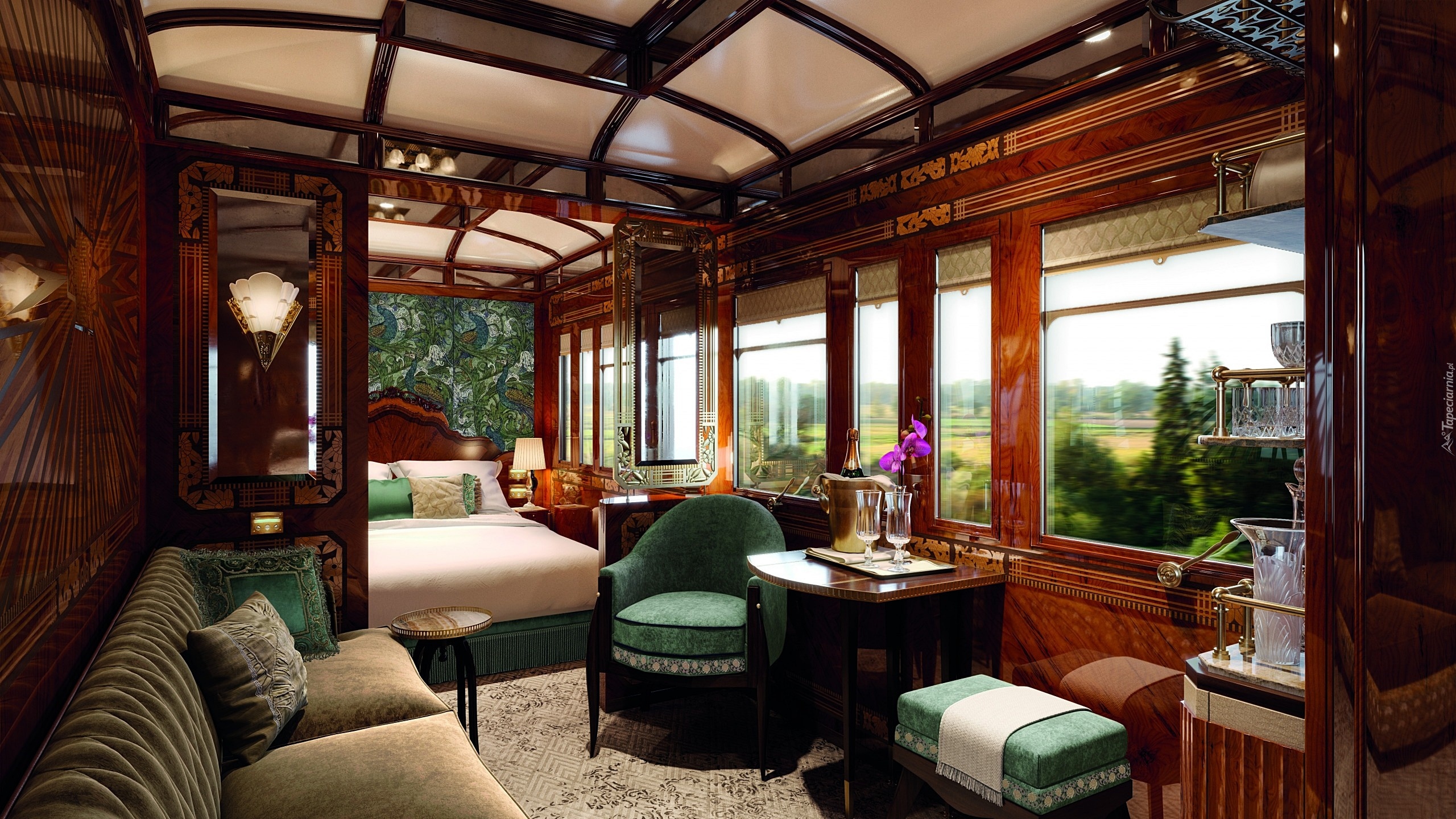 Luksusowy, Pociąg, Venice Simplon-Orient-Express, Wagon sypialny