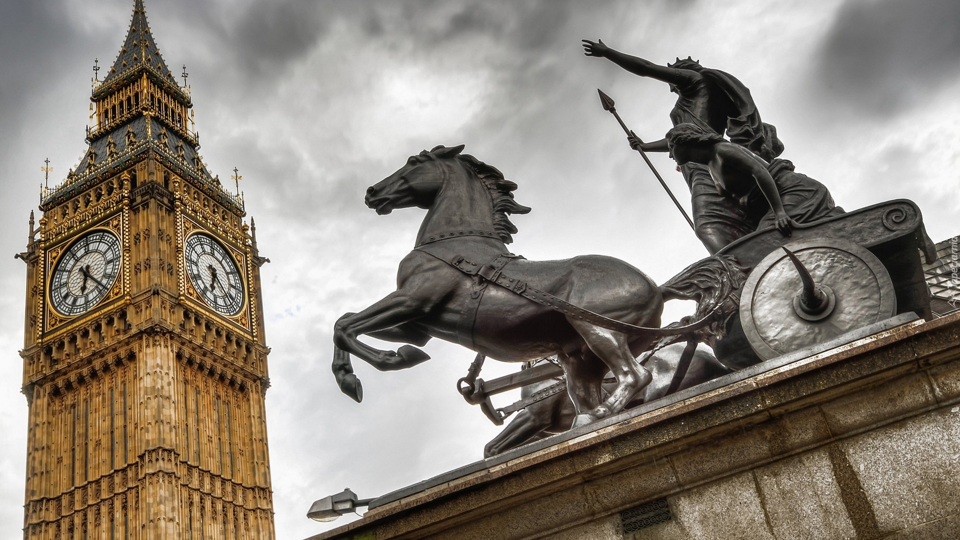 Anglia, Londyn, Rzeźba Boadicea i jej córki, Koń, Big Ben