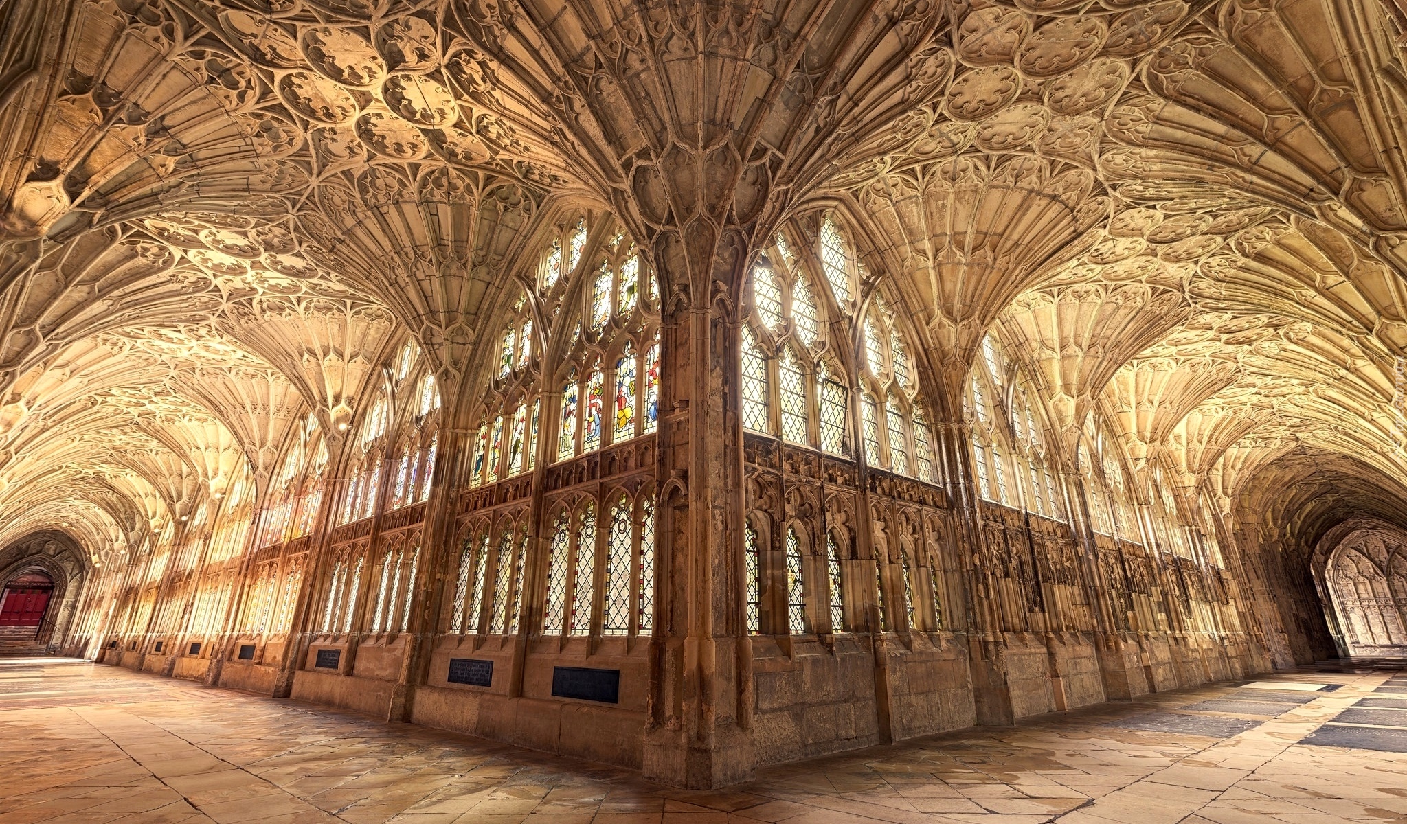 Anglia, Gloucester, Architektura, Wnętrze, Katedra