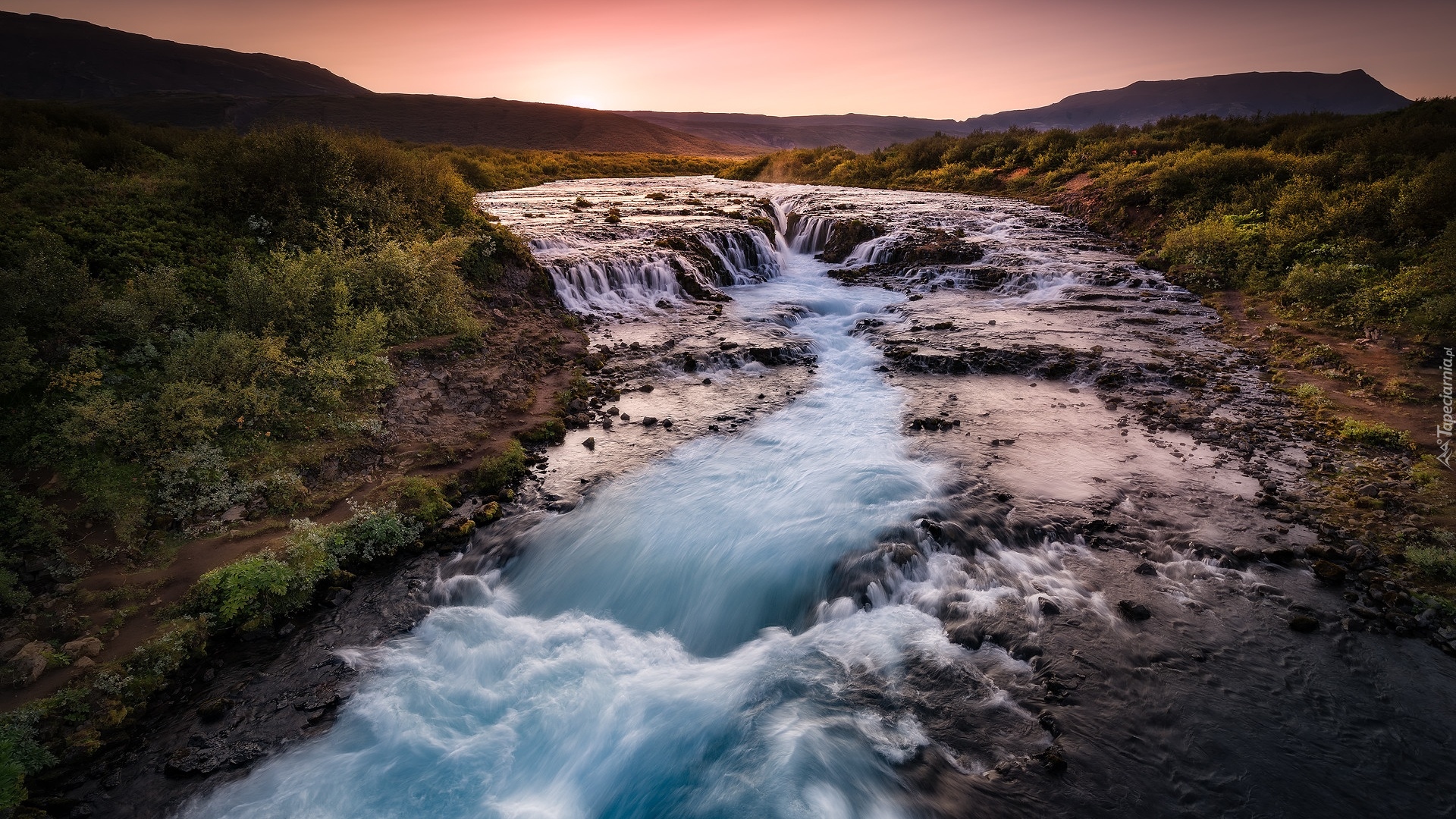 Islandia, Wodospad, Bruarfoss, Rzeka Bruara