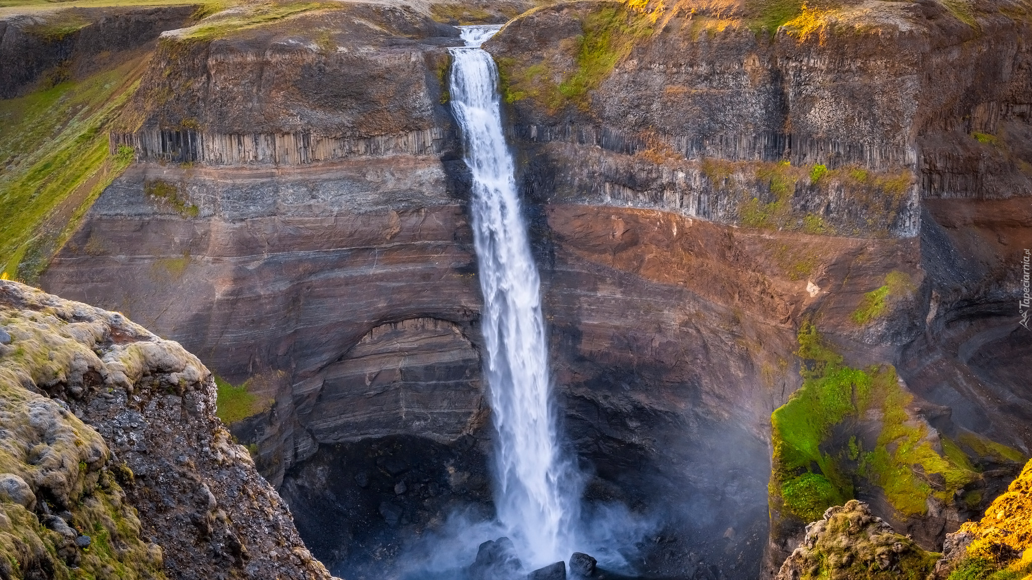 Wodospad, Haifoss, Skały, Islandia
