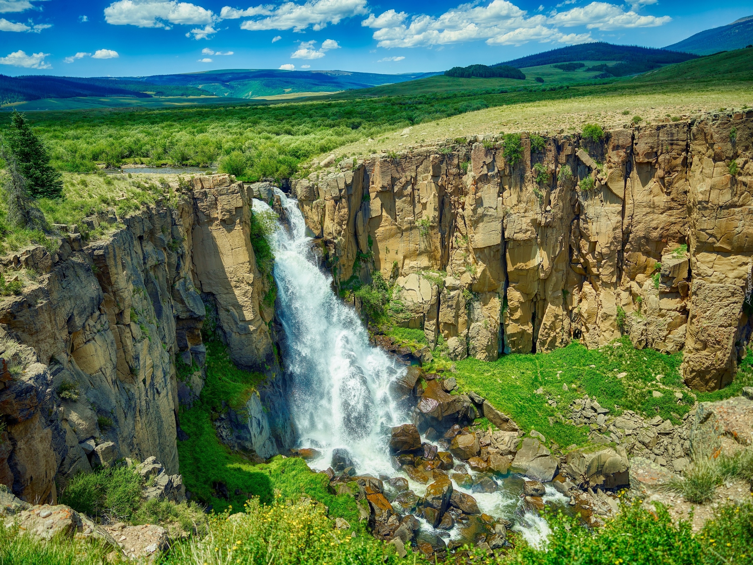 Skały, Wodospad North Clear Creek Falls, Kamienie, Kolorado, Stany Zjednoczone