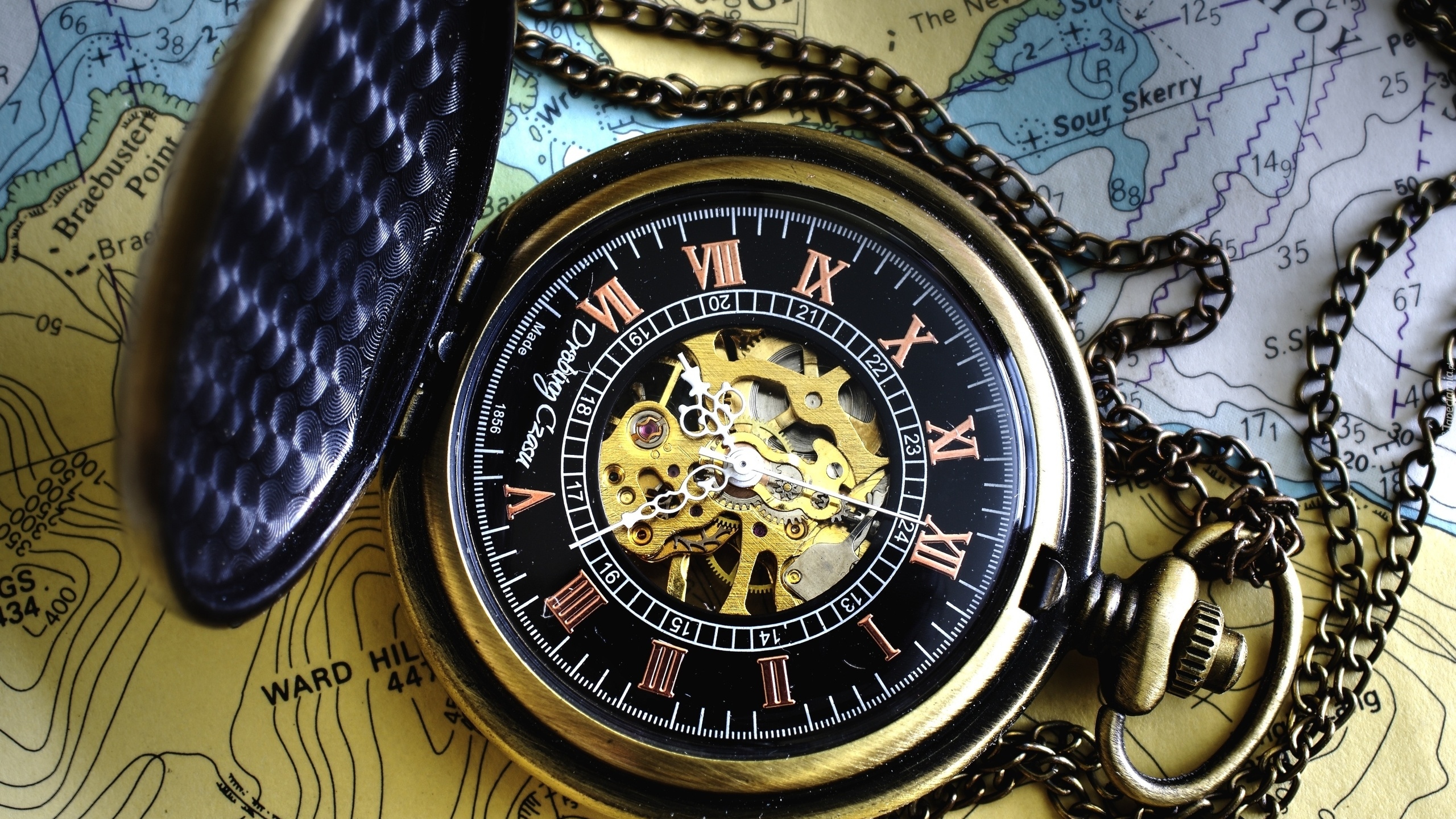 Zegarek kieszonkowy, Mapa, Łańcuszek