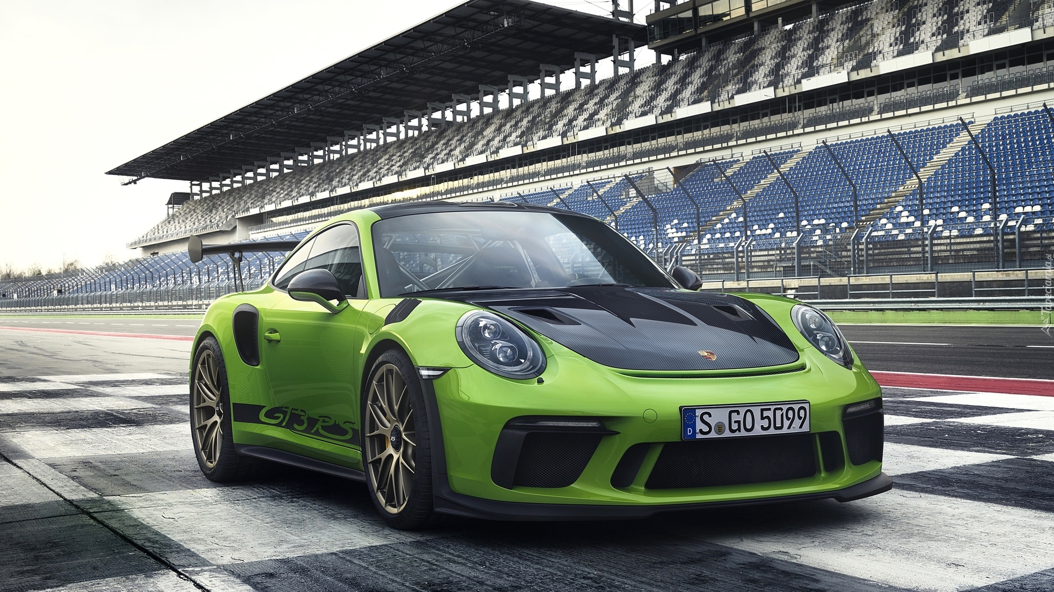 Zielone, Porsche 911, GT3, RS, 2019, Tor wyścigowy
