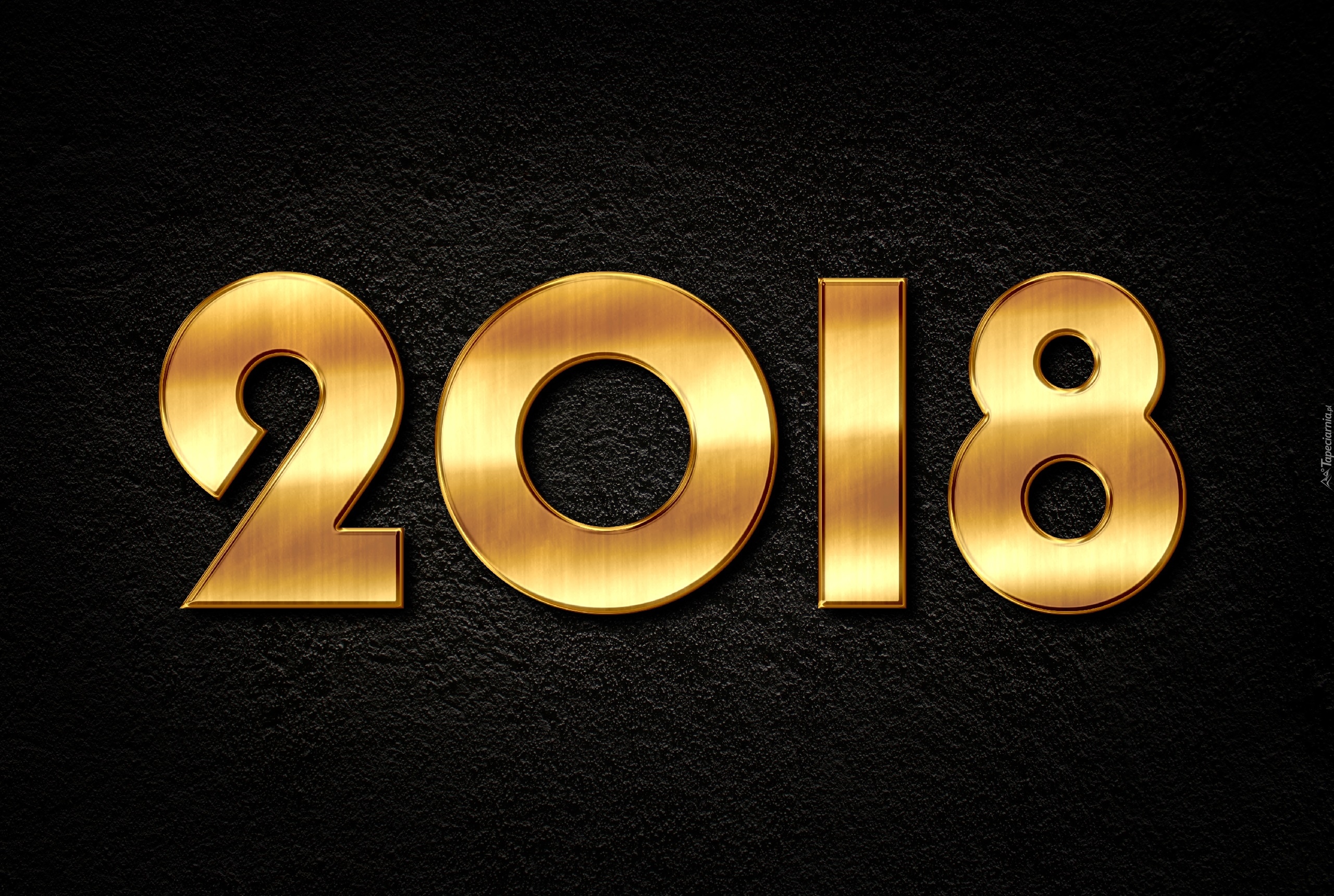 Nowy Rok, 2018, Złoty, Napis