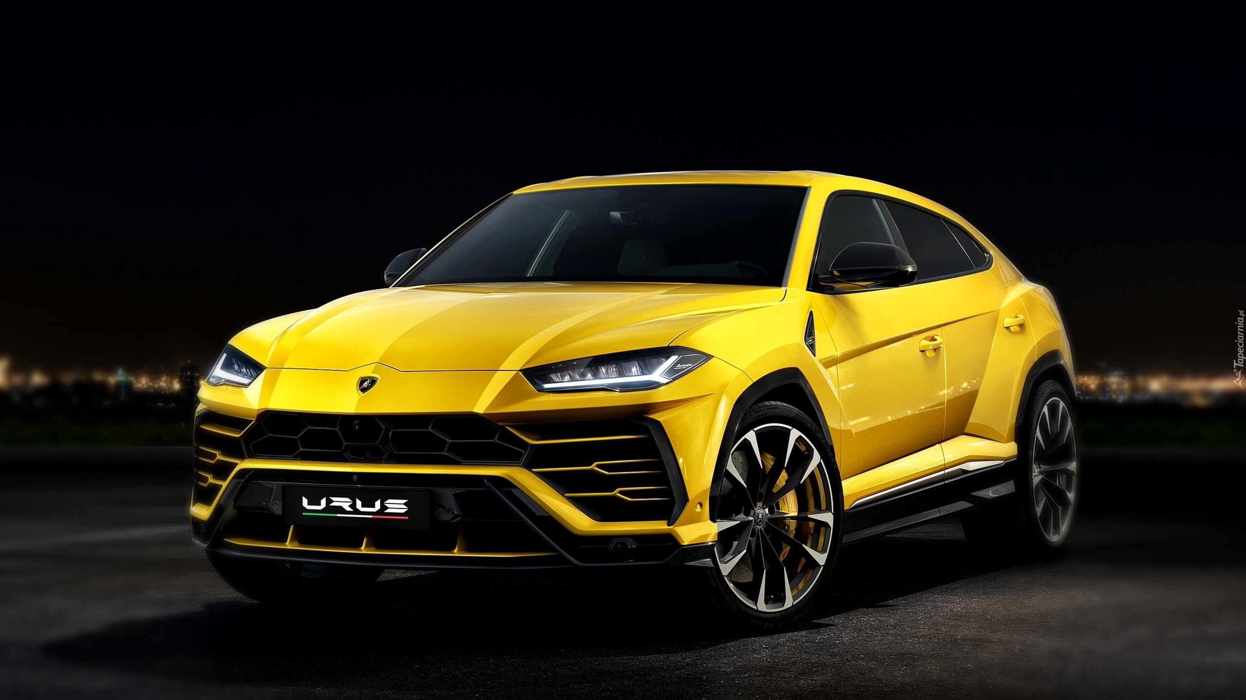 Żółte, Lamborghini Urus, 2018, Przód