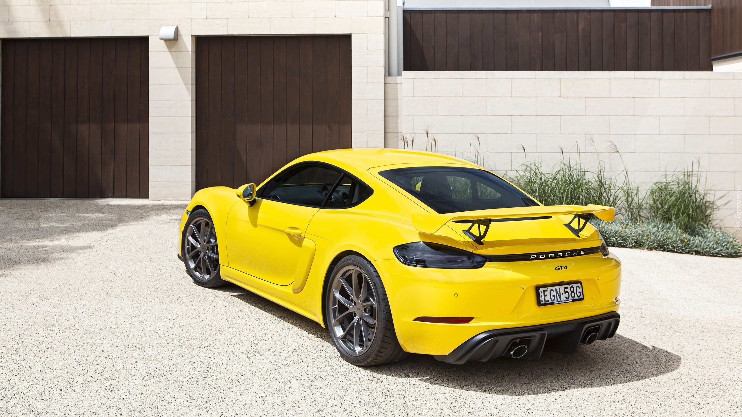 Żółte, Porsche 718 Cayman GT4, 2020