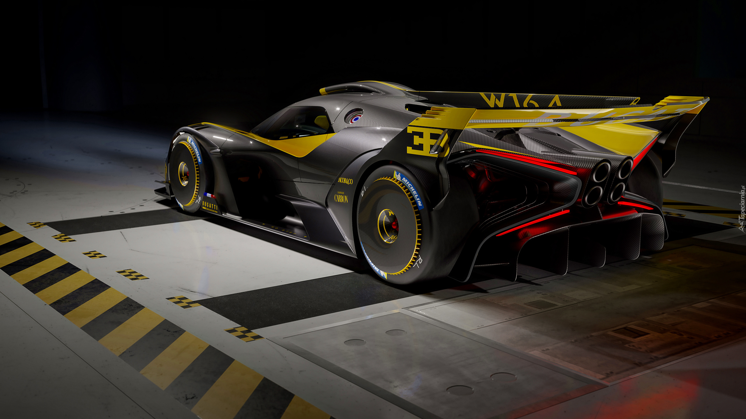 Żółto-czarne, Bugatti Bolide, 3D