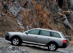 Srebrne, Audi Allroad, Lewy Profil