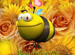Kwiaty, Pszczółka, Love