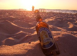Butelka, Piwa, Plaża, Morze