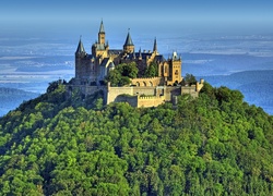 Zamek, Hohenzollern, Niemcy, Wzgórze