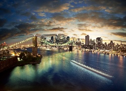 Most, Rzeka, Miasto, Nowy Jork