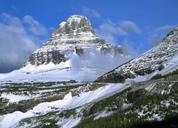 Stany Zjednoczone, Stan Montana, Park Narodowy Glacier, Góry, Góra Clements Mountain, Zima