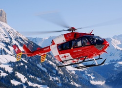 Szwajcaria, Góry, Helikopter, Zima