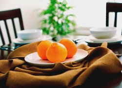 Stół, Nakrycie, Pomarańcze