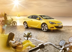 Opel Astra IV GTC, Plaża, Jezioro, Słońce