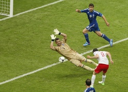 Euro 2012, Mecz, Polska, Grecja, Bramkarz, Obrona
