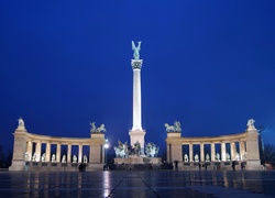 Budapeszt, Węgry, Plac Bohaterów, Pomnik Millennium