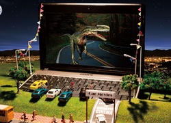 Laptop, Dinozaur, Samochody