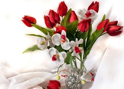 Bukiet, Kwiatów, Tulipany, Wazon