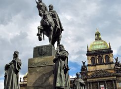 Czechy, Praga, Posąg, Pomnik Świętego Wacława, Muzeum Narodowe