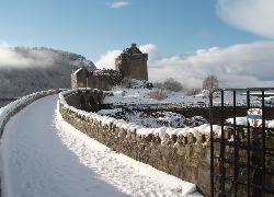 Zamek, Eilean Donan, Zima, Szkocja