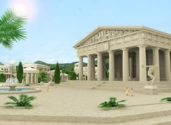 Świątynie, Starożytne, Rzeźby, Fontanna