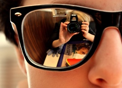 Okulary, Odbicie, Aparat, Fotograficzny, Zdjęcie