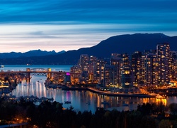 Oświetlone, Miasto, Vancouver, Kanada
