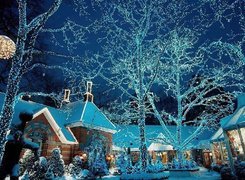 Domy, Drzewa, Boże, Narodzenie