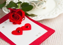 Walentynka, Miłość, Róża, Serduszka